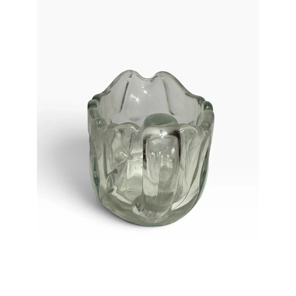 Scalloped Pressed Glass Creamer Pitcher 3x4